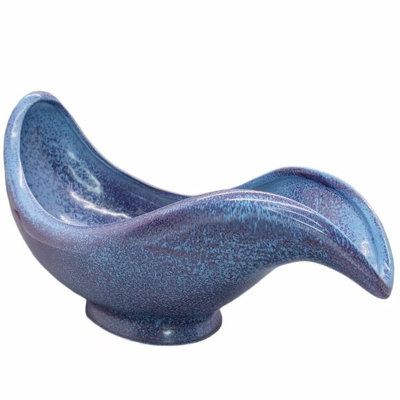 MCM Red Wing Pottery Console Planter Vase Purple Pink Speckle Vintage 1950s - Picture 4 of 13